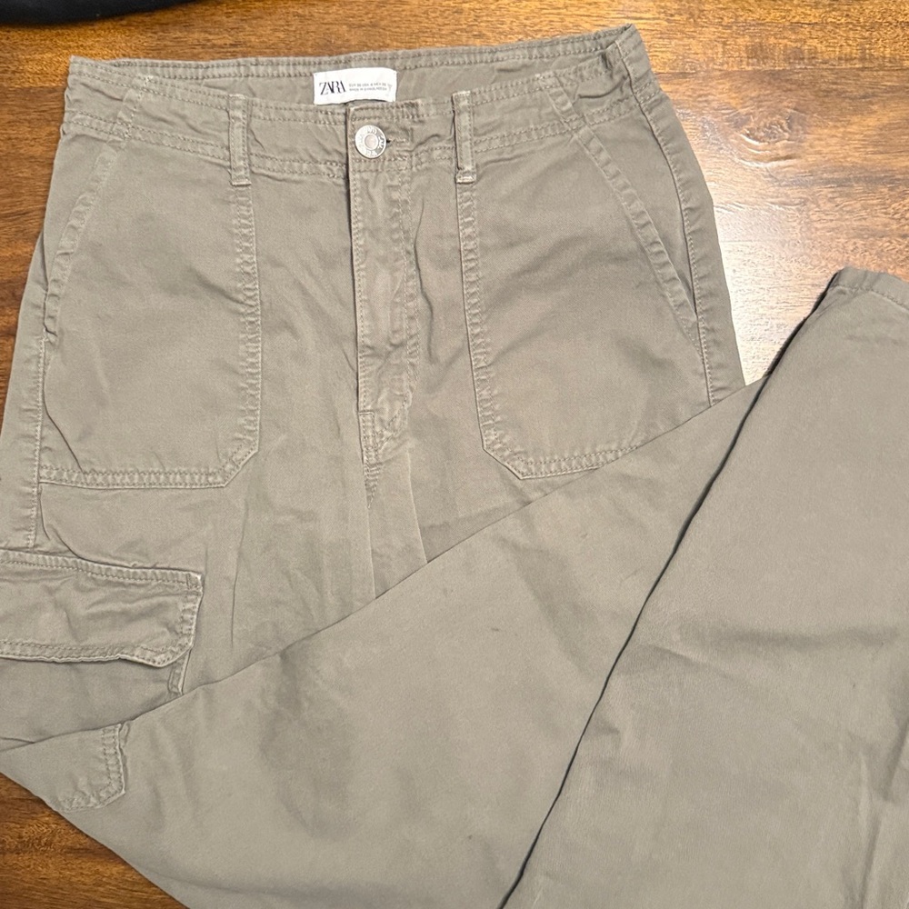 Zara Khaki Utility Pants